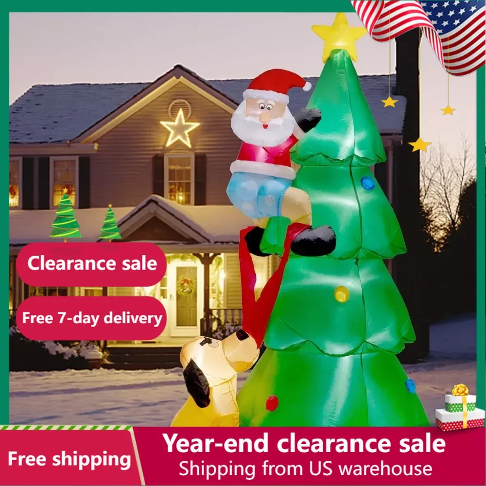 7FT Inflatables Lighted Christmas Tree with Santa Claus and Dog, Blow Up Indoor Outdoor Xmas Decor Lawn Yard Garden Decorations
7FT Inflatables Lighted Christmas Tree with Santa Claus and Dog, Blow Up Indoor Outdoor Xmas Decor Lawn Yard Garden Decorations