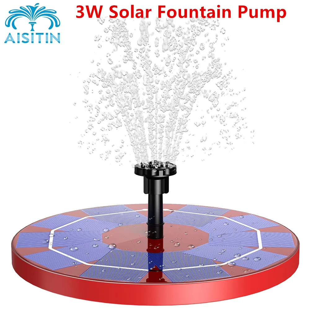 AISITIN 3W Solar Fountain Pump Solar Water Pump Floating Fountain Built-in 1200mAh Battery with 6 Nozzles for Fish Tank Garden
AISITIN 3W Solar Fountain Pump Solar Water Pump Floating Fountain Built-in 1200mAh Battery with 6 Nozzles for Fish Tank Garden