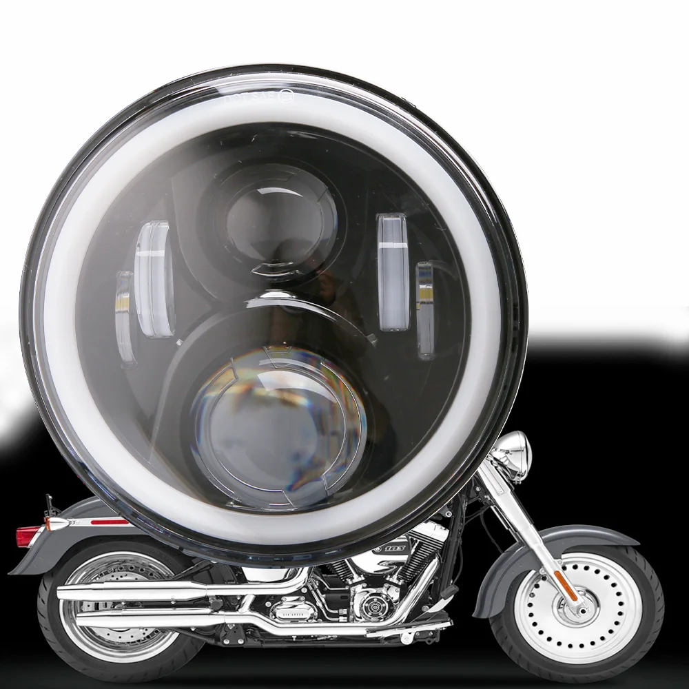 Universal 7inch Led Motorcycle Headlight with White Halo For BMW Softail Cafe Racer Chopper Road King Yamaha Motorcycle Headlamp 
Universal 7inch Led Motorcycle Headlight with White Halo For BMW Softail Cafe Racer Chopper Road King Yamaha Motorcycle Headlamp