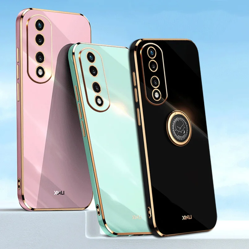 Чехол с кольцом-держателем на палец для Honor 70 Pro X8 X9 X7 60 50 X30 X20 X10 V40 V30 30 30S 20 мягкий