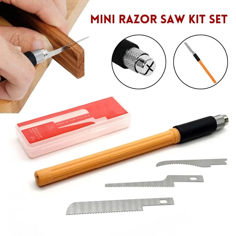 

Mini Razor Saw Set Kit Set Home DIY Handy Multifunction Craft Saw Blade Woodworking Handcraft Tools Saw Kit Model Making