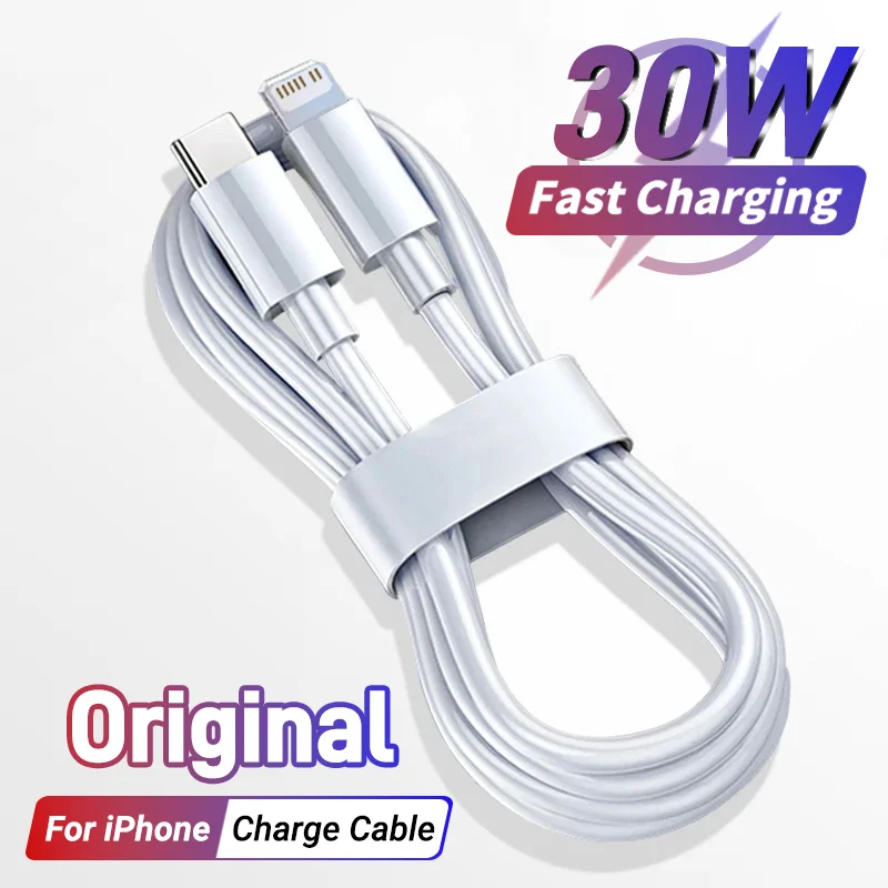 

PD 30W Original Fast Charger Cable For iPhone 14 13 11 12 Pro Max X XS XR Plus 1M 2M USB Type C Phone Quick Charging Accessories