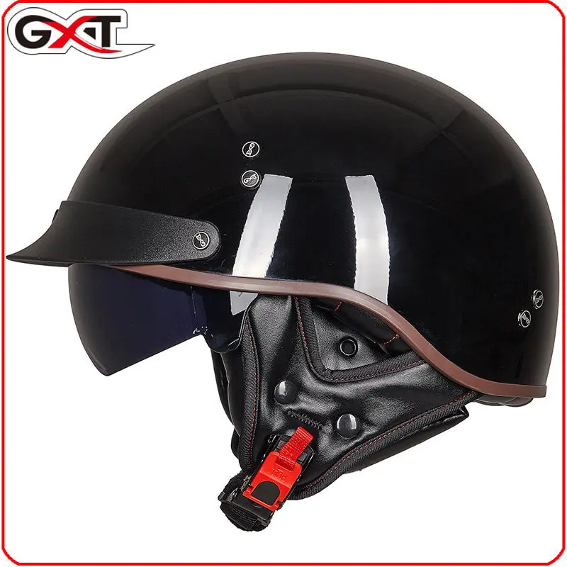 

2020 New GXT Retro Motorcycle Helmet Vintage Moto Helmet Open Face Scooter Biker Motorbike Racing riding Helmet DOT Approved