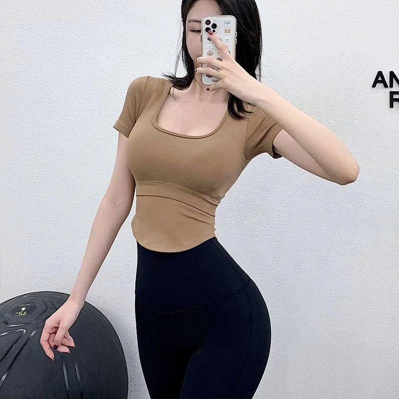 Футболки, спортивная одежда, спортивная одежда для женщин, спортивные футболки, облегающий спортивный топ, женская летняя футболка с коротким рукавом для бега и фитнеса 
Футболки, спортивная одежда, спортивная одежда для женщин, спортивные футболки, облегающий спортивный топ, женская летняя футболка с коротким рукавом для бега и фитнеса