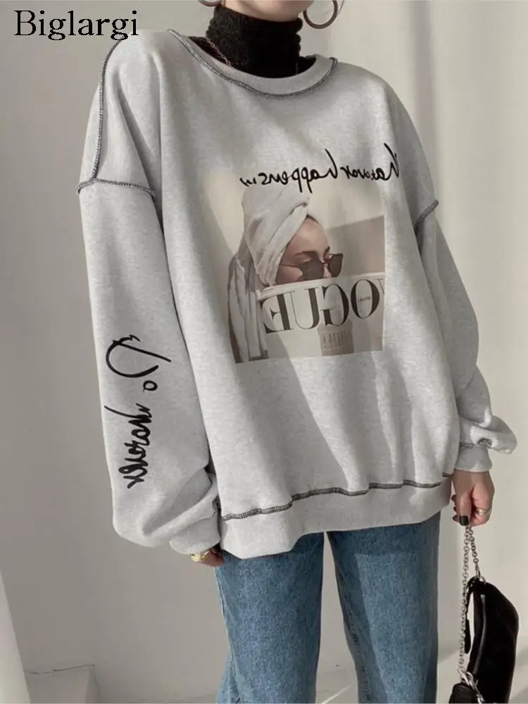 Autumn Winter Pullover Sweatshirt Women Letter Print Fashion Korean Long Sleeve Ladies Sweatshirts Casual Loose Woman Tops 2023
Autumn Winter Pullover Sweatshirt Women Letter Print Fashion Korean Long Sleeve Ladies Sweatshirts Casual Loose Woman Tops 2023