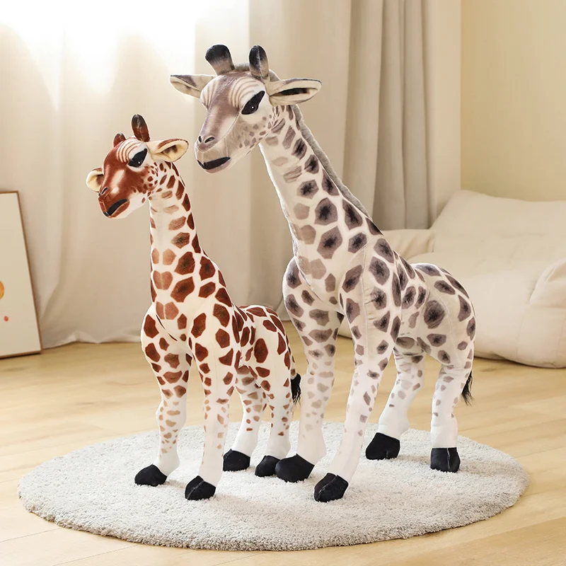 

Kawaii Realistic Simulation Giraffe Animal Plush Stuffed Toy Doll Home Decor Toy Cute Baby Boy Child Sleeping Plushies Gift