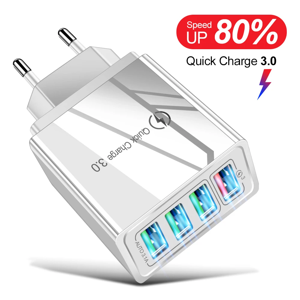 4 Ports USB Charger Wall Charger QC3.0 for iPhone 12 pro Samsung S10 Xiaomi Huawei Universal Adapter Phone Charger Fast Charging
4 Ports USB Charger Wall Charger QC3.0 for iPhone 12 pro Samsung S10 Xiaomi Huawei Universal Adapter Phone Charger Fast Charging