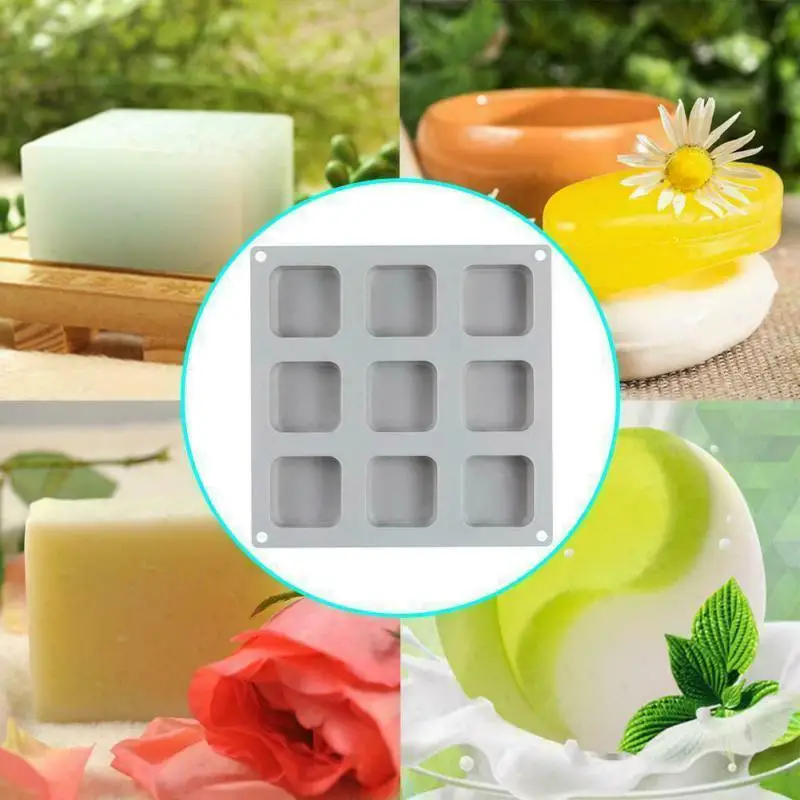 New 9 Holes Square Silicone Soap Mold Making Tool Cube Shape Manual Resin Craft Soap Molds Chocolate Cake Baking Cooking Molds
New 9 Holes Square Silicone Soap Mold Making Tool Cube Shape Manual Resin Craft Soap Molds Chocolate Cake Baking Cooking Molds