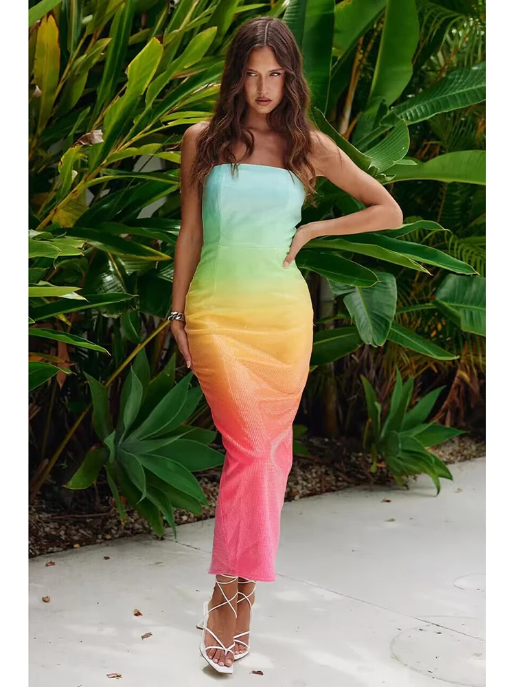 HIGH STREET Newest Fashion Summer 2023 Women's Sequin Tube Strapless Gradient Party Long Dress
HIGH STREET Newest Fashion Summer 2023 Women's Sequin Tube Strapless Gradient Party Long Dress