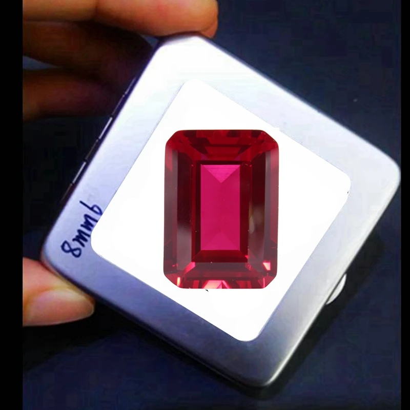 

Natural Pigeon Blood Ruby Rectangle Cut 12x16mm 12.50 Cts Sri-Lanka VVS Loose Gemstone For Jewelry Beads Gem