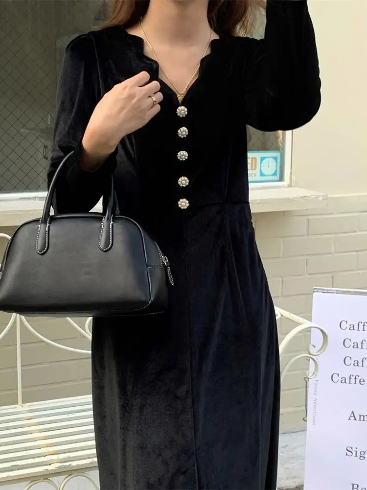 HziriP Black Plus Size Women Long Dress Retro Party Hot Chic Fashion 2022 Autumn S-M Velvet OL Casual Prom New Mujer Vestidos
HziriP Black Plus Size Women Long Dress Retro Party Hot Chic Fashion 2022 Autumn S-M Velvet OL Casual Prom New Mujer Vestidos