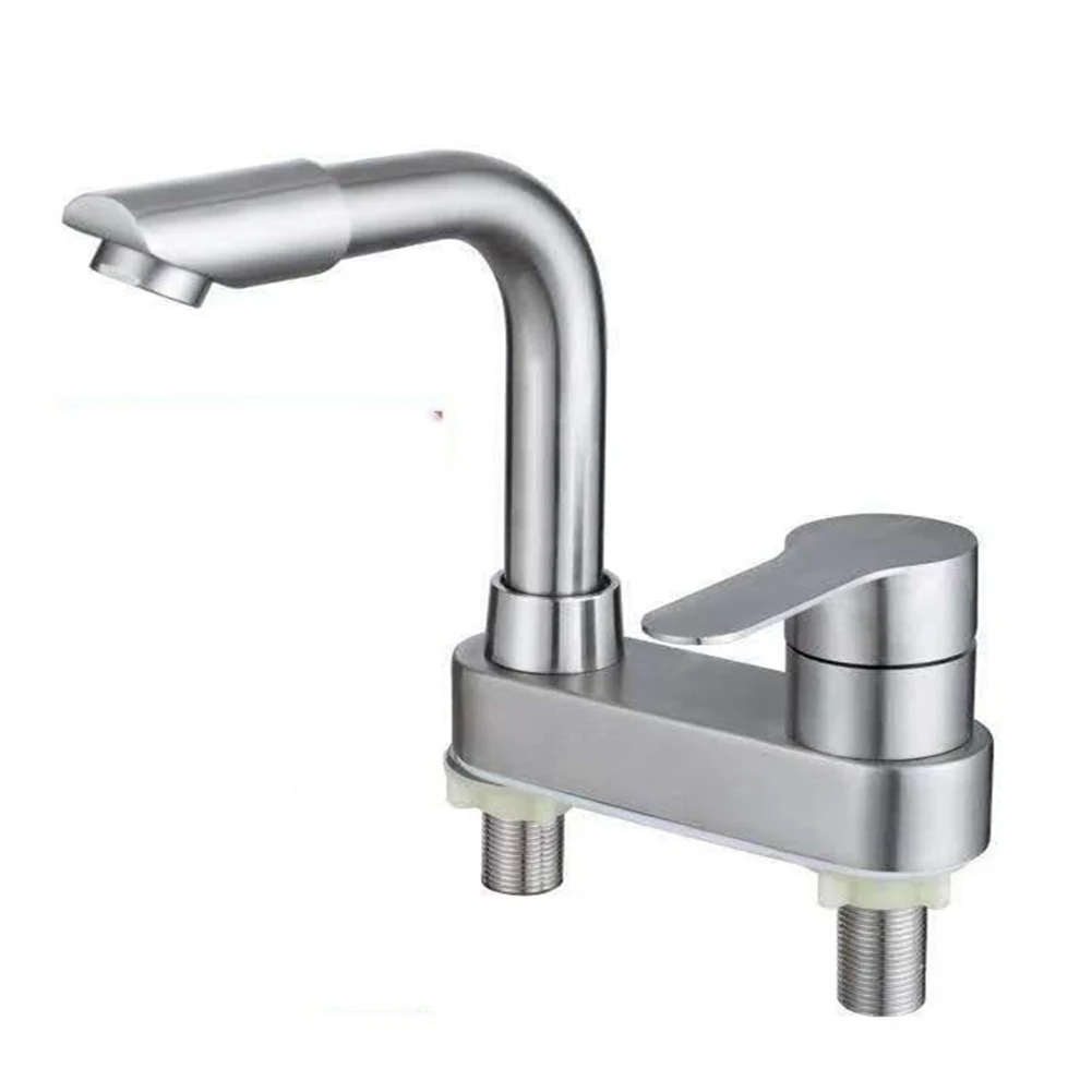 Bathroom Faucet 304 Stainless Steel Basin Sink Mixer Tap Hot Cold Water 2 Holes Brushed Deck Mounted Single Handle Faucet
Bathroom Faucet 304 Stainless Steel Basin Sink Mixer Tap Hot Cold Water 2 Holes Brushed Deck Mounted Single Handle Faucet