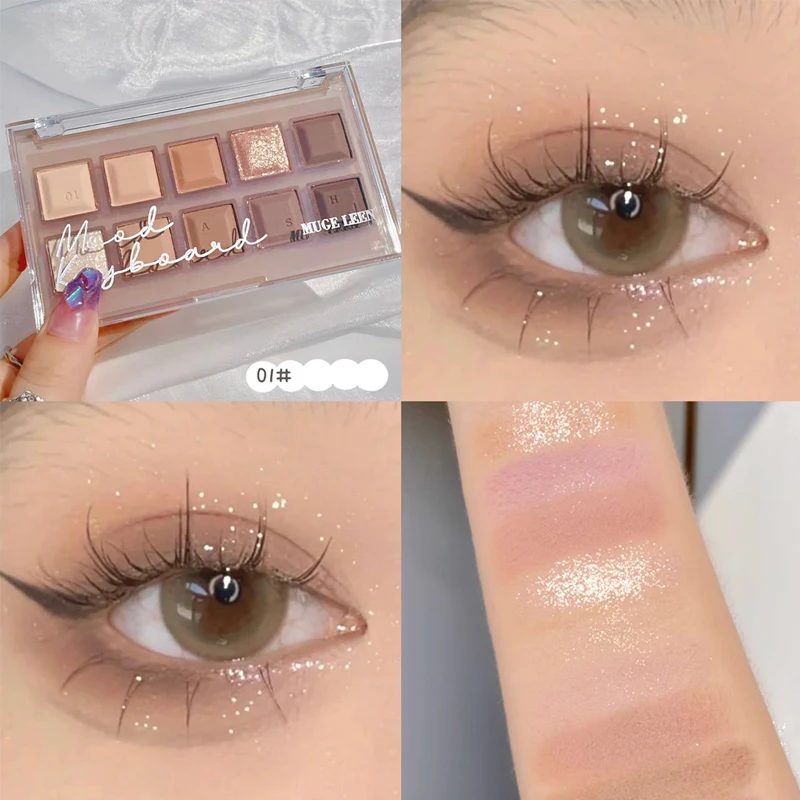 10 Colors Keyboard Pearly Eyeshadow Palette Glitter Earth Color Eyeshadows Blush Shiny Matte Eye Shadow Pallet Makeup Pigment 
10 Colors Keyboard Pearly Eyeshadow Palette Glitter Earth Color Eyeshadows Blush Shiny Matte Eye Shadow Pallet Makeup Pigment