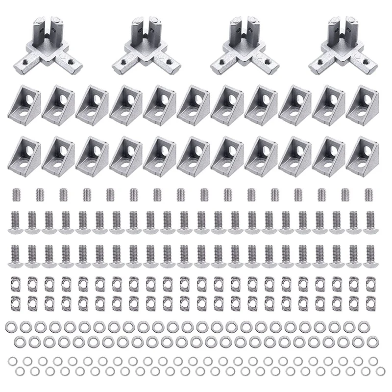 230 Pcs Aluminum Profile Connector Set 3-Way End Corner Bracket For 2020 Series Aluminum Extrusion Profile
230 Pcs Aluminum Profile Connector Set 3-Way End Corner Bracket For 2020 Series Aluminum Extrusion Profile