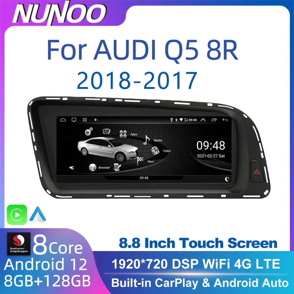 8.8 Inch Android 12 8+128GB CarPlay For Audi Q5 2008-2017 Car Multimedia Player GPS Navi IPS Touch Screen Auto Radio DSP 4G WIFI
8.8 Inch Android 12 8+128GB CarPlay For Audi Q5 2008-2017 Car Multimedia Player GPS Navi IPS Touch Screen Auto Radio DSP 4G WIFI