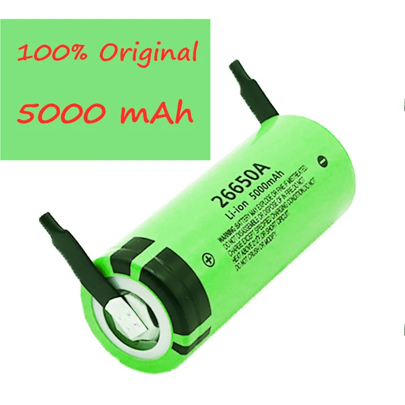 Original New 26650 battery For 26650A 3.7V 5000mAh High Capacity 26650 Li-ion Rechargeable Battery with nickel
Original New 26650 battery For 26650A 3.7V 5000mAh High Capacity 26650 Li-ion Rechargeable Battery with nickel