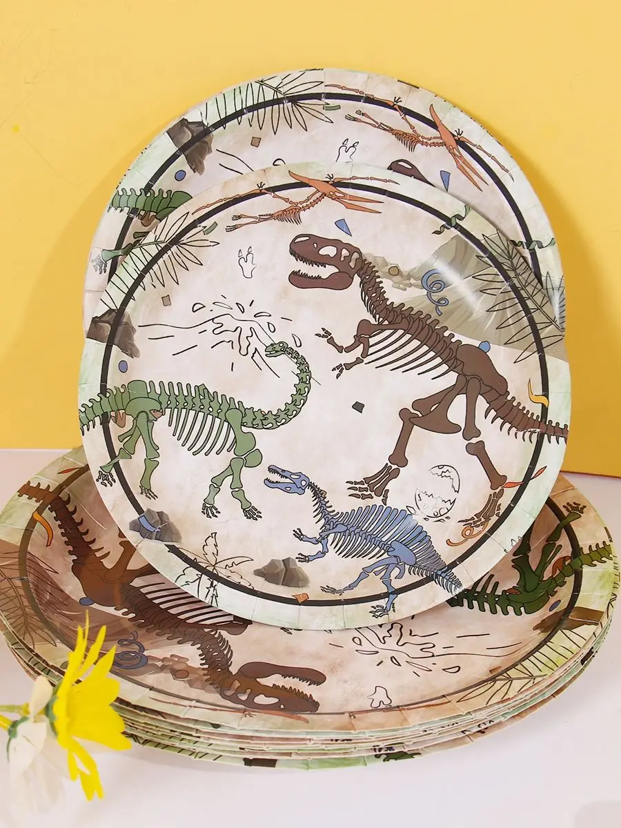 

Тема динозавра, одноразовая посуда, украшение на 1-й день рождения, детский душ, вечеринка джунглей, мир Юрского периода, динозавр, Декор