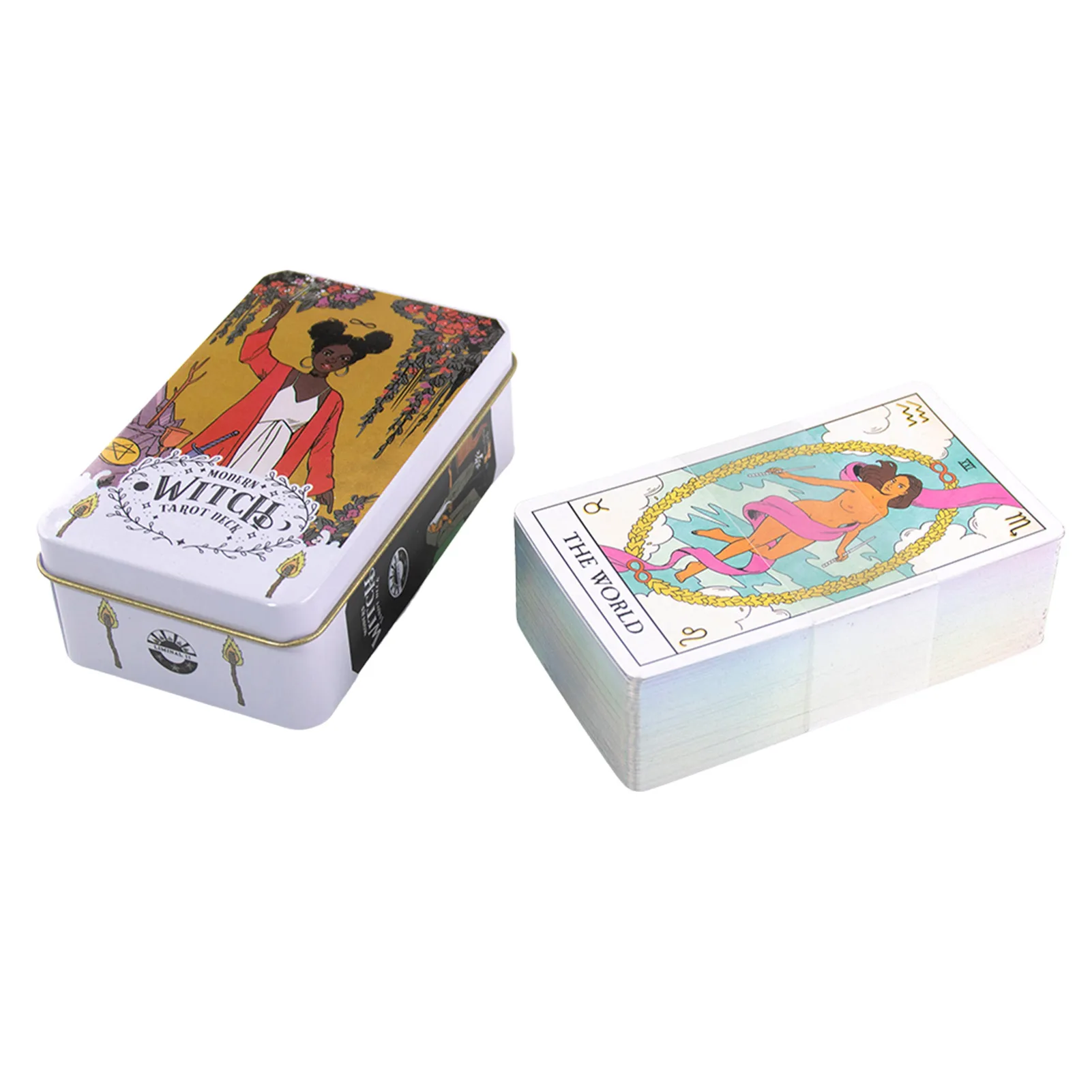 78pcs Tarot Cards Deck With Tin Box Board Game For Beginner Exquisite Pattern Mysterious Fortune Telling Game Card Entertainment
78pcs Tarot Cards Deck With Tin Box Board Game For Beginner Exquisite Pattern Mysterious Fortune Telling Game Card Entertainment