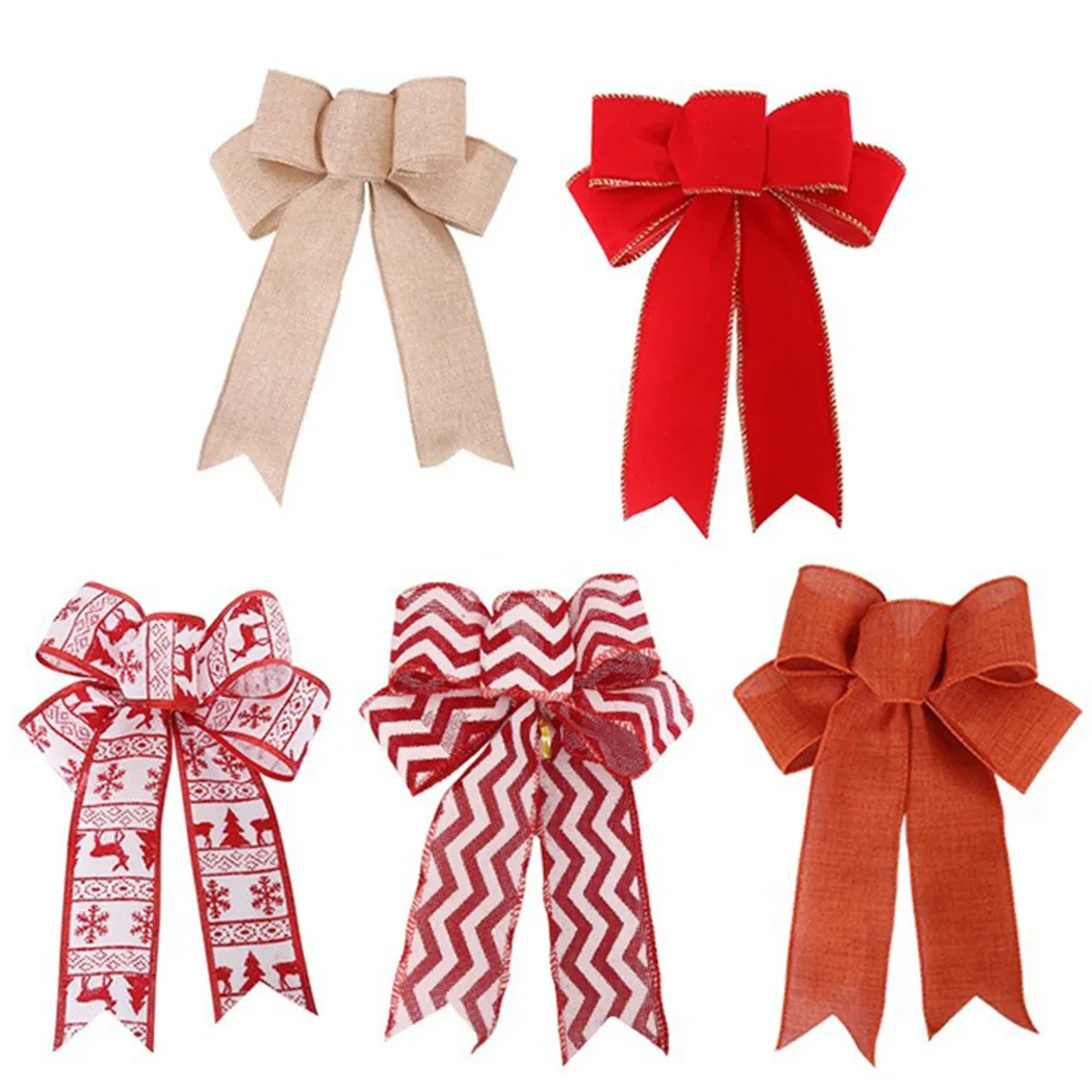 Christmas Bows Linen Ribbon Bowknot Lattice Stripe Bow Xmas Tree Hanging Pendant Party Gift Christmas Decoration 24*19cm 5Color
Christmas Bows Linen Ribbon Bowknot Lattice Stripe Bow Xmas Tree Hanging Pendant Party Gift Christmas Decoration 24*19cm 5Color