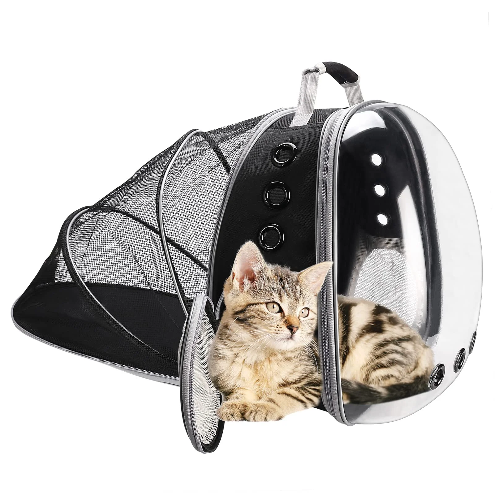 Back Expandable Cat Backpack Carrier, Fit up to 15lbs, Space Capsule Bubble Window Pet Carrier Backpack for Cat and Small Puppy
Back Expandable Cat Backpack Carrier, Fit up to 15lbs, Space Capsule Bubble Window Pet Carrier Backpack for Cat and Small Puppy