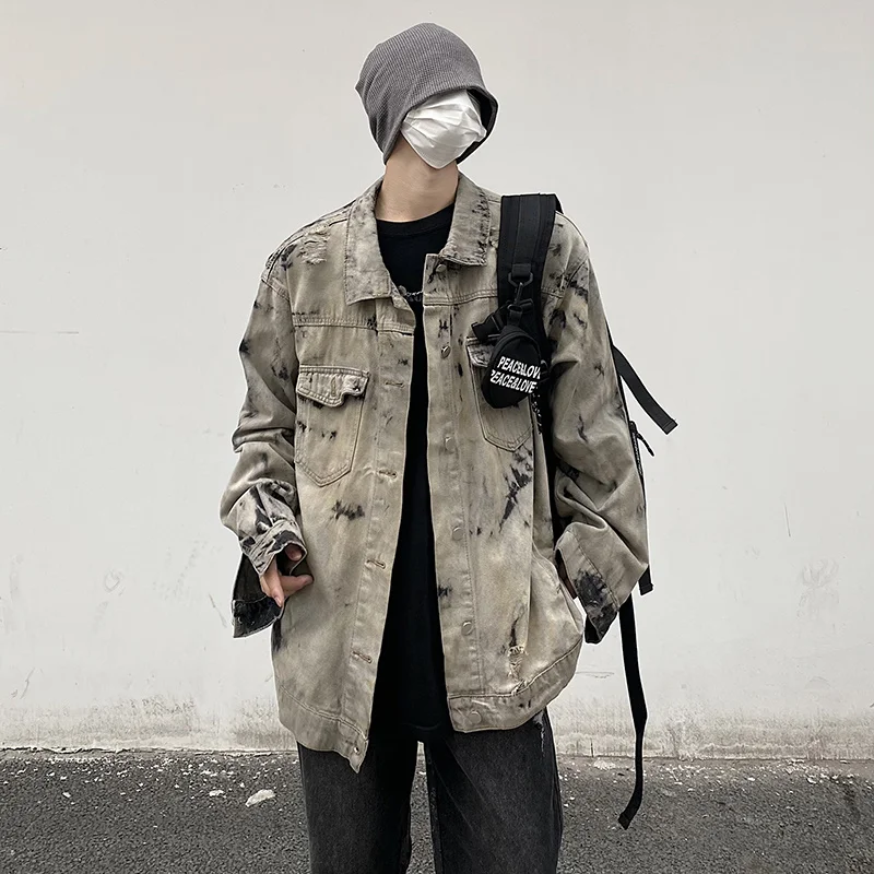Autumn Tie Dye Denim Jackets Men's Fashion Retro Casual Denim Jackets Mens Streetwear Hip Hop Loose Bomber Jackets Men Outwear
Autumn Tie Dye Denim Jackets Men's Fashion Retro Casual Denim Jackets Mens Streetwear Hip Hop Loose Bomber Jackets Men Outwear