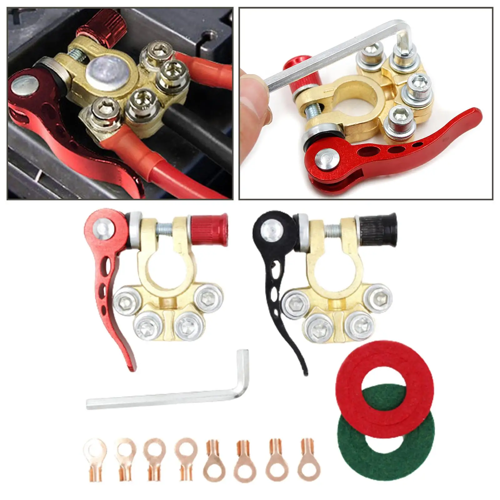 Quick Disconnect Battery Terminals Connectors Clamps Negative 2Pcs Automatic Disconnect Tool for Van Buses Motorcycle Auto RV
Quick Disconnect Battery Terminals Connectors Clamps Negative 2Pcs Automatic Disconnect Tool for Van Buses Motorcycle Auto RV
