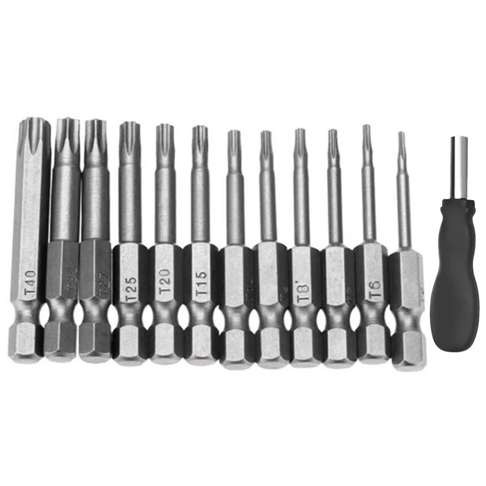 Nutdrivers Set Torx Screwdriver Bits Home T5-T40 With Handle 50mm/1.97\" 6.35mm Hand Tools Hex Shank 13pcs/set
Nutdrivers Set Torx Screwdriver Bits Home T5-T40 With Handle 50mm/1.97\" 6.35mm Hand Tools Hex Shank 13pcs/set