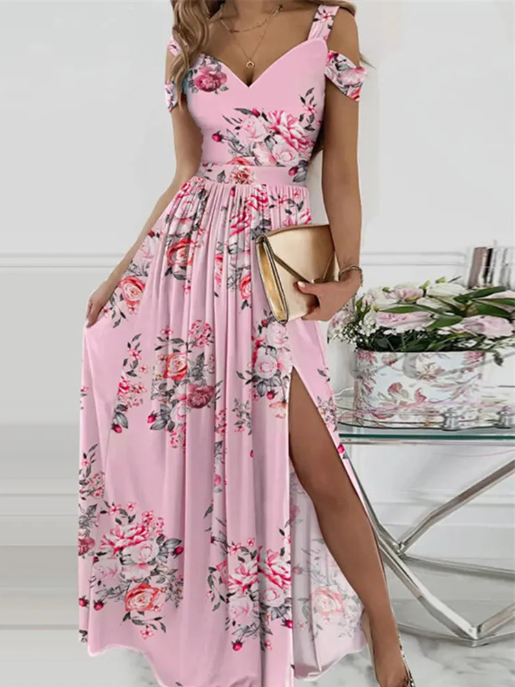 2022 New Printed V-Neck Off-Shoulder Slim Waist Party Long Dress Office Summer Sexy Slit Big Swing Dress Elegant Women Dress
2022 New Printed V-Neck Off-Shoulder Slim Waist Party Long Dress Office Summer Sexy Slit Big Swing Dress Elegant Women Dress