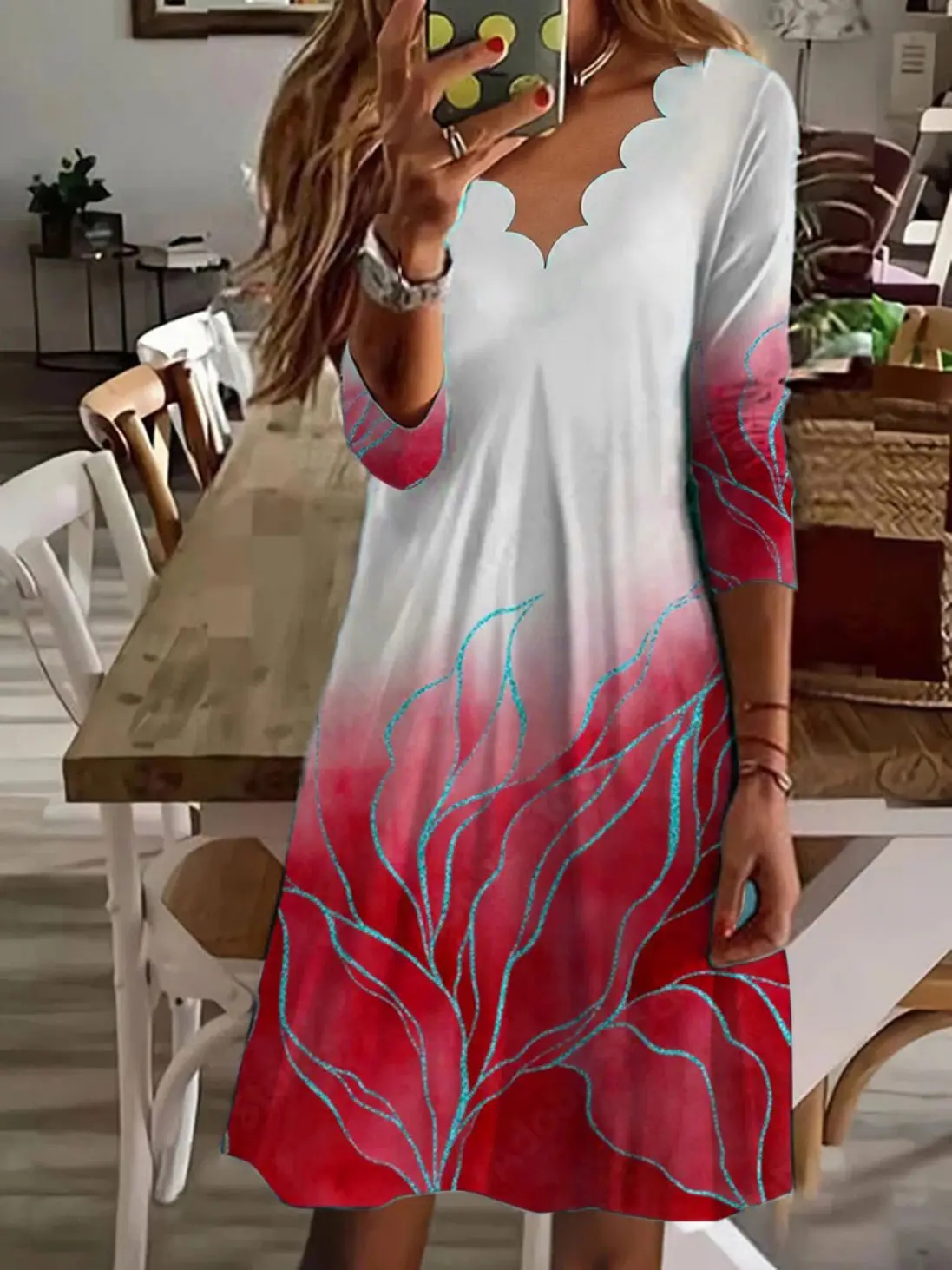 Autumn 2023 New Pattern Wave Neck Medium Sleeve Mid Length Dress Female & Lady Casual Party Spring Dresses
Autumn 2023 New Pattern Wave Neck Medium Sleeve Mid Length Dress Female & Lady Casual Party Spring Dresses