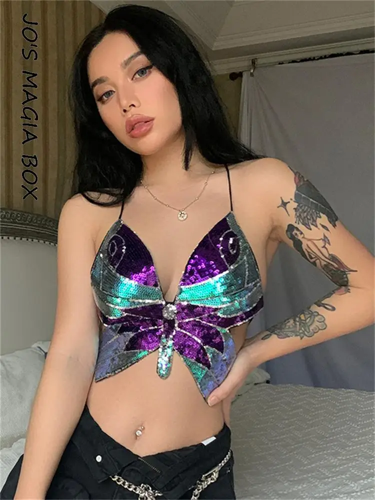 Jo's Magia Box Sexy Sequins Y2K Corset Crop Top Woman Camis 2022 Summer Bow Gothic Aesthetic Sleeveless Club Woman's Tops
Jo's Magia Box Sexy Sequins Y2K Corset Crop Top Woman Camis 2022 Summer Bow Gothic Aesthetic Sleeveless Club Woman's Tops