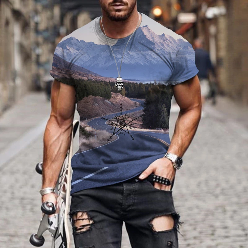 2022Summer New Mens T Shirts Oversized Loose Clothes Vintage Short Sleeve Fashion road pattern Letters Printed O Collared Tshirt
2022Summer New Mens T Shirts Oversized Loose Clothes Vintage Short Sleeve Fashion road pattern Letters Printed O Collared Tshirt
