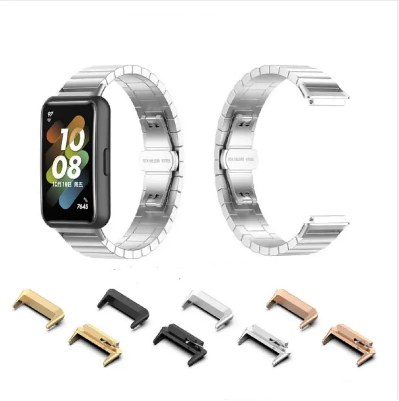

16mm Watch Connector Adapters for Huawei Band 7 Smartwatch Stainless Steel Connector Smart Wristband Bracelet Accessory 1Pair