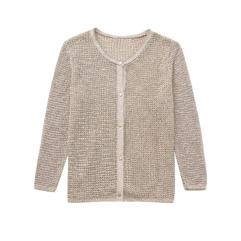 YENKYE Autumn Women Metallic Thread Knit Cardigan Vintage Round Neck Long Sleeve Female Single Breasted Basic Casual Sweater
YENKYE Autumn Women Metallic Thread Knit Cardigan Vintage Round Neck Long Sleeve Female Single Breasted Basic Casual Sweater