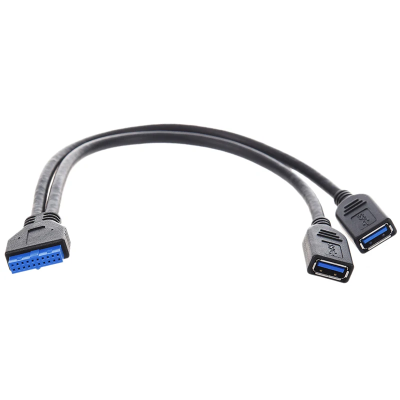 2-портовый разъем USB 3,0 «Мама» к 20-контактному разъему кабеля-адаптера для материнской платы
2-портовый разъем USB 3,0 «Мама» к 20-контактному разъему кабеля-адаптера для материнской платы