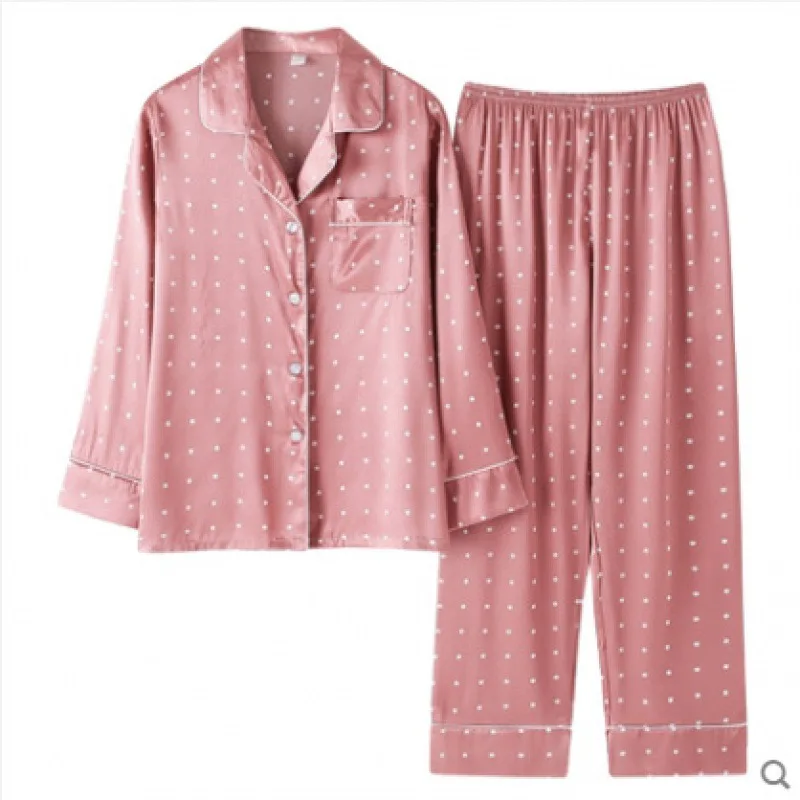 Женский домашний костюм на весну и лето, брюки с длинным рукавом, кардиган из ледяного шелка, тонкая Удобная Пижама с мягким принтом
Женский домашний костюм на весну и лето, брюки с длинным рукавом, кардиган из ледяного шелка, тонкая Удобная Пижама с мягким принтом