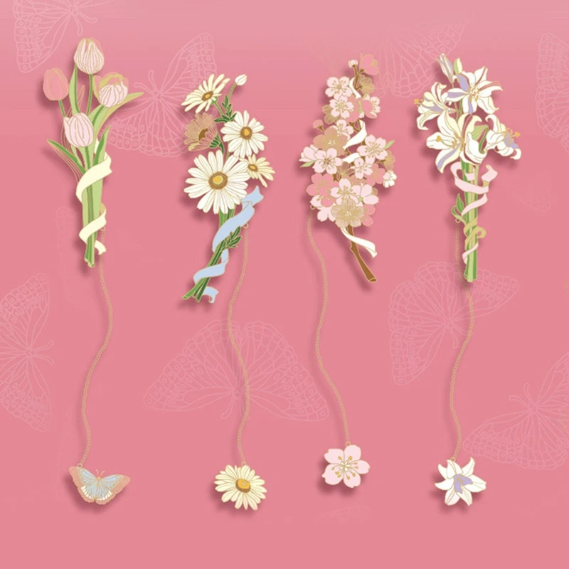57EC Flower Pendant Bookmark Metal Chain Bookmark Book Page Divider Textbook Novel Page Tag for Book Lovers Writers Gift
57EC Flower Pendant Bookmark Metal Chain Bookmark Book Page Divider Textbook Novel Page Tag for Book Lovers Writers Gift