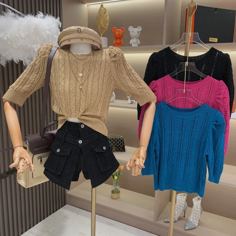 New Women's Clothing 2022 Autumn Puff Short sleeve Hollowed out Pullover knit shirt Sweater top
New Women's Clothing 2022 Autumn Puff Short sleeve Hollowed out Pullover knit shirt Sweater top