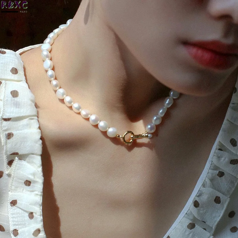 RBXC Korean design Baroque freshwater pearl necklace ins simple high sense neck chain 2021 new neck chain
RBXC Korean design Baroque freshwater pearl necklace ins simple high sense neck chain 2021 new neck chain