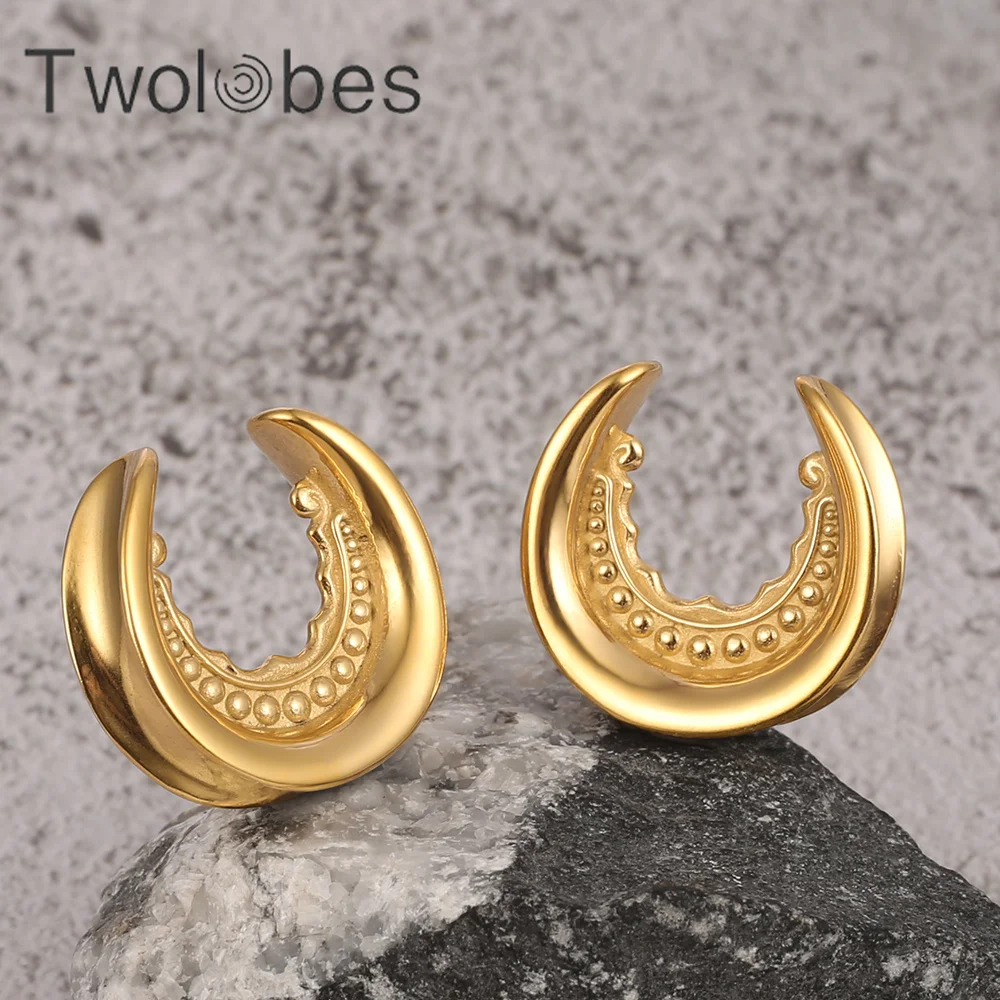 Towlobes 2PCS Fashion New Stainless Steel Saddle Ear Gauges Plugs Tunnels Expander Studs Stretchers Body Piercing Jewelry Gift
Towlobes 2PCS Fashion New Stainless Steel Saddle Ear Gauges Plugs Tunnels Expander Studs Stretchers Body Piercing Jewelry Gift