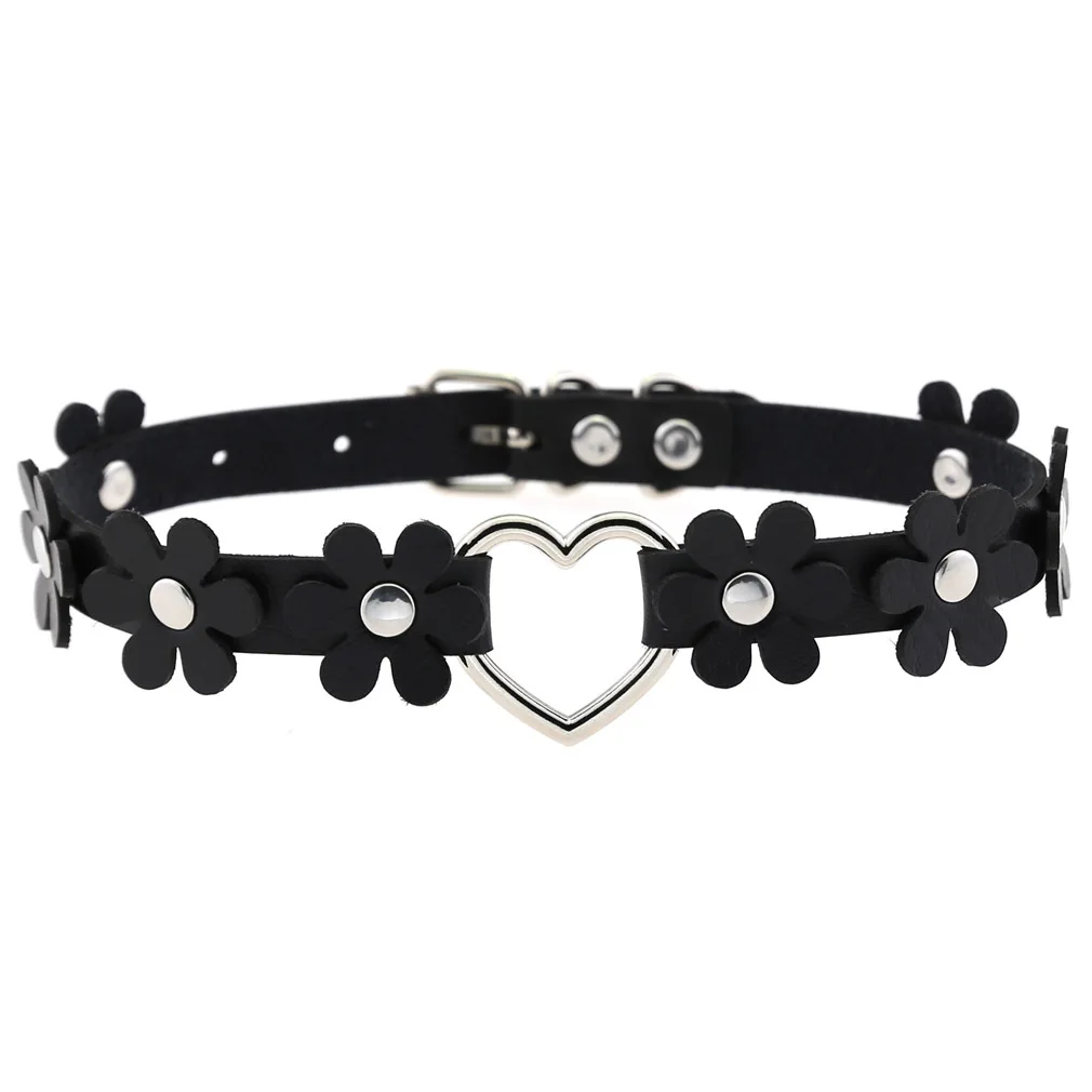 Hot PU Leather Flowers Choker Chain Female Pin Buckle Halloween Fashion Heart Collar Necklace For Women Jewelry Neck Accessories
Hot PU Leather Flowers Choker Chain Female Pin Buckle Halloween Fashion Heart Collar Necklace For Women Jewelry Neck Accessories