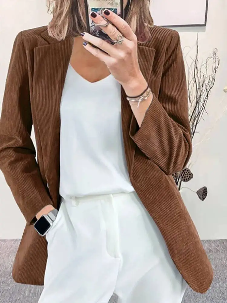 2022 Spring Long Sleeve Cardigan ZANZEA OL Solid Blazer Women Vintage Corduroy Outwear Lady Casual Lapel Baggy Jackets Oversized
2022 Spring Long Sleeve Cardigan ZANZEA OL Solid Blazer Women Vintage Corduroy Outwear Lady Casual Lapel Baggy Jackets Oversized