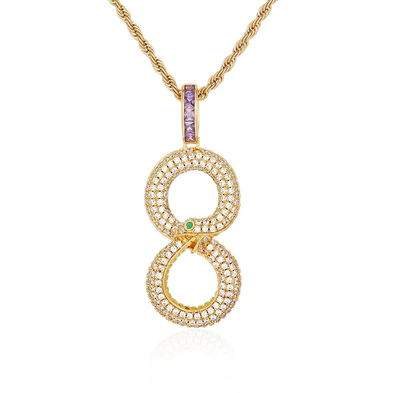 Simple 8 Figure Snake Pendant Personalized Colorful Zircon Pendant Hip Hop Hipster Necklace Accessories
Simple 8 Figure Snake Pendant Personalized Colorful Zircon Pendant Hip Hop Hipster Necklace Accessories