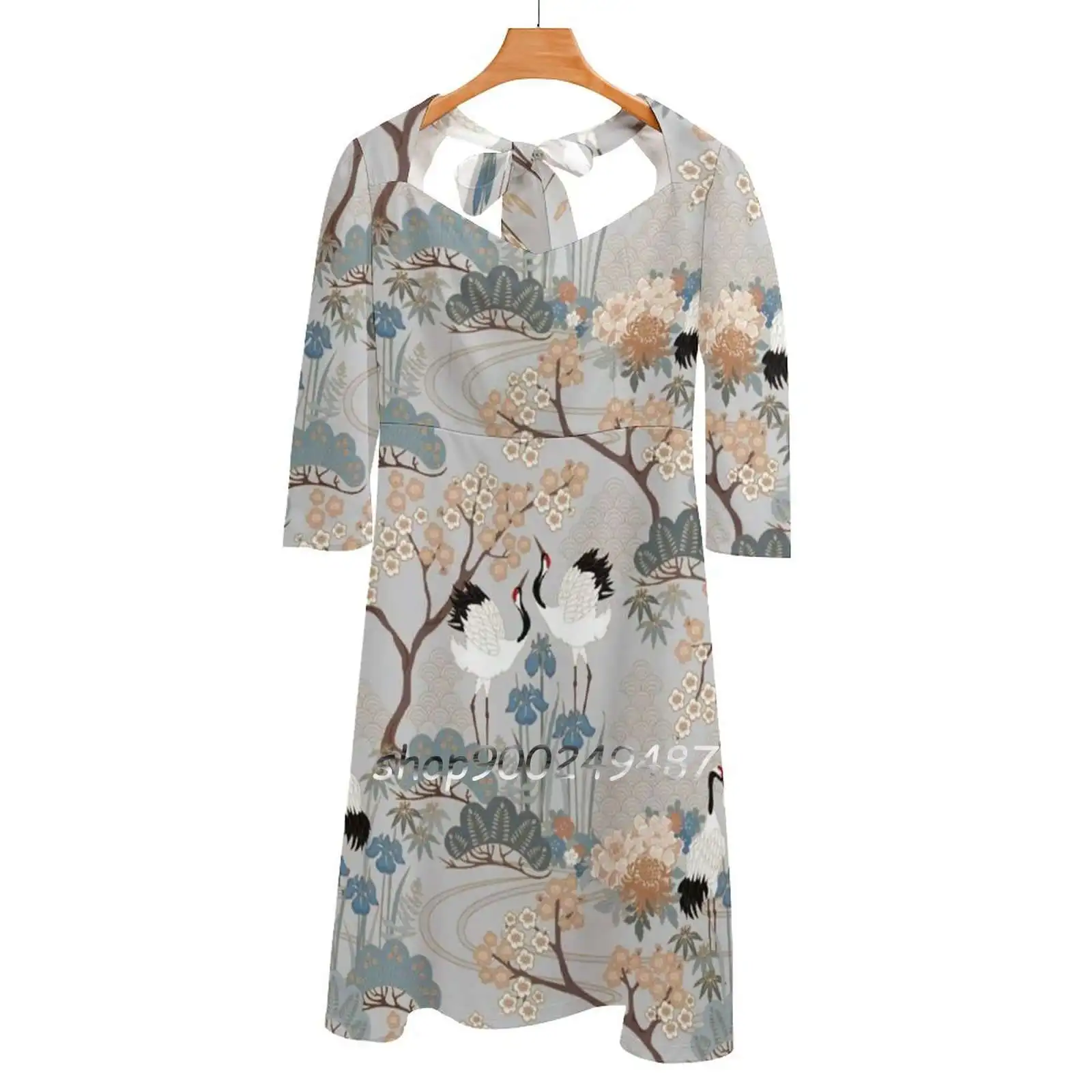 Japanese Garden Gray Flare Dress Square Neck Dress Elegant Female Fashion Printed Dress Japanese Garden Japanese Cranes Red
Japanese Garden Gray Flare Dress Square Neck Dress Elegant Female Fashion Printed Dress Japanese Garden Japanese Cranes Red