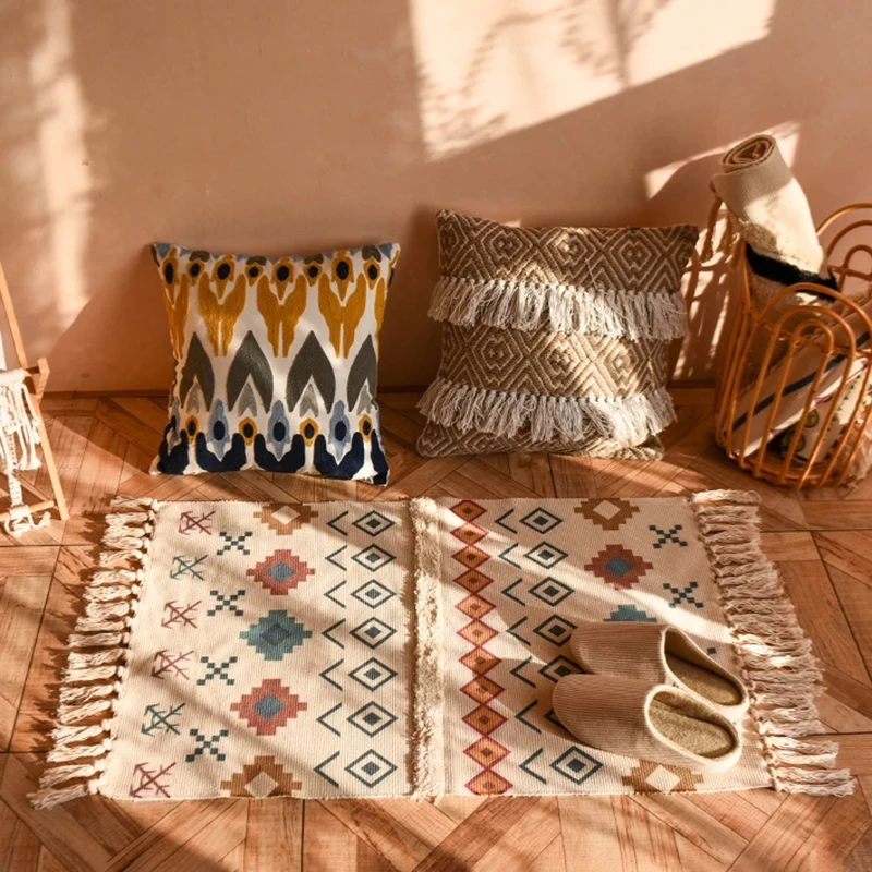 Retro Bohemian Hand Woven Tassel Carpet for Home Living Room Home Decor Bedside Linen Rug Table Runner Door Linen Mat 60x90cm
Retro Bohemian Hand Woven Tassel Carpet for Home Living Room Home Decor Bedside Linen Rug Table Runner Door Linen Mat 60x90cm