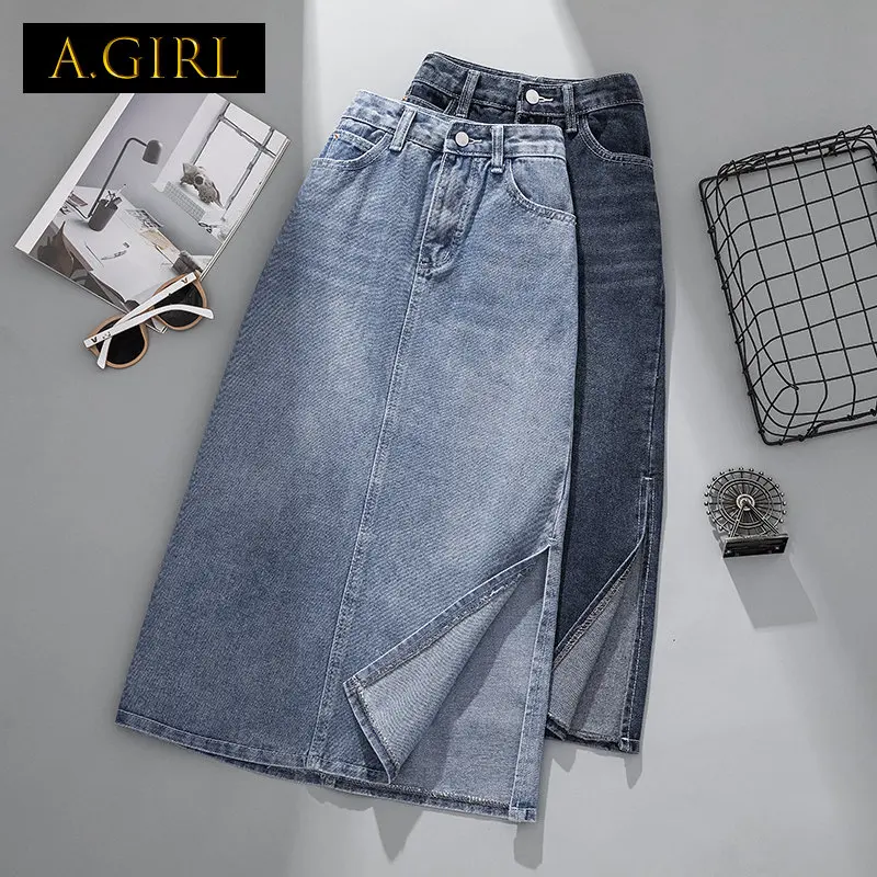 A GIRLS 2021 Summer Skirts Elegant Korean Skirt Skirts Womens Jeans Skirt High Waist Plus Size Skirt Side Split Skirt Longuette
A GIRLS 2021 Summer Skirts Elegant Korean Skirt Skirts Womens Jeans Skirt High Waist Plus Size Skirt Side Split Skirt Longuette