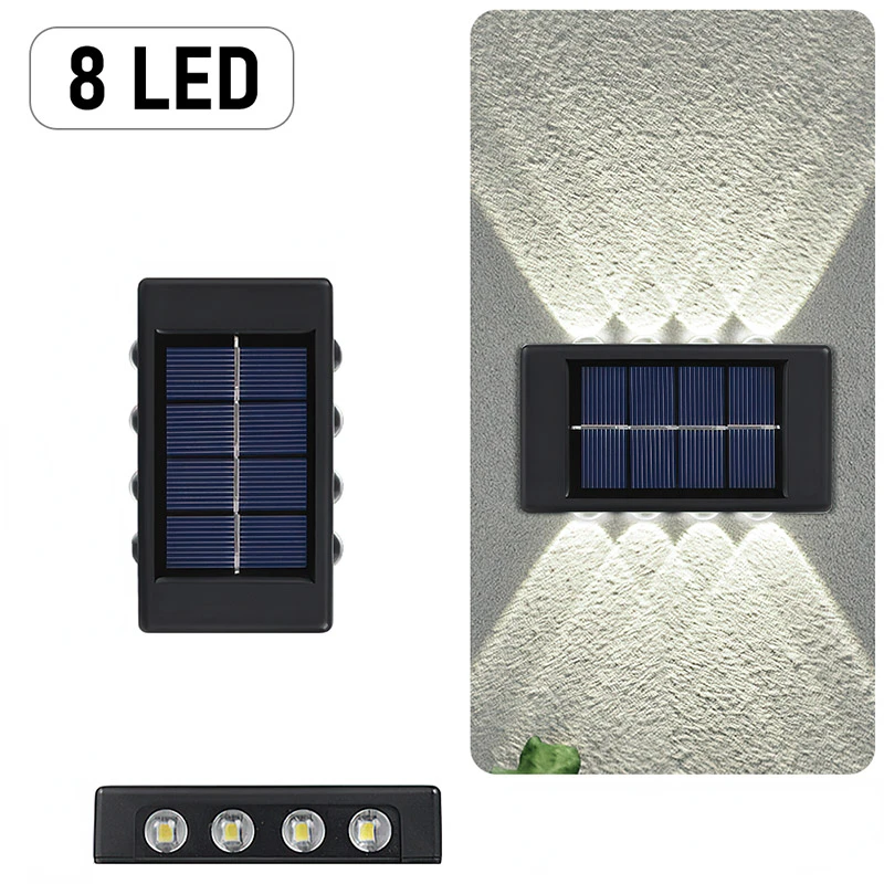 Solar Wall Lamp 2/4/6/8LED Outdoor Lighting IP65 Waterproof Up and Down Luminous Lighting Garden Decoration Light
Solar Wall Lamp 2/4/6/8LED Outdoor Lighting IP65 Waterproof Up and Down Luminous Lighting Garden Decoration Light