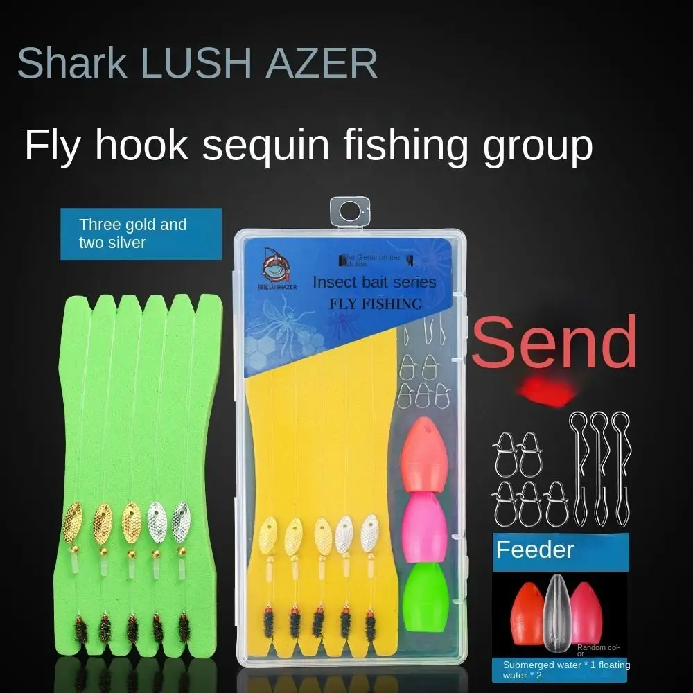 Random Color 5pcs Fly Fishing Wire Line Group Kit Sequin Fly Fishing Hook Fishing Line Set with Fishing Line Sequins Barbed Hook
Random Color 5pcs Fly Fishing Wire Line Group Kit Sequin Fly Fishing Hook Fishing Line Set with Fishing Line Sequins Barbed Hook