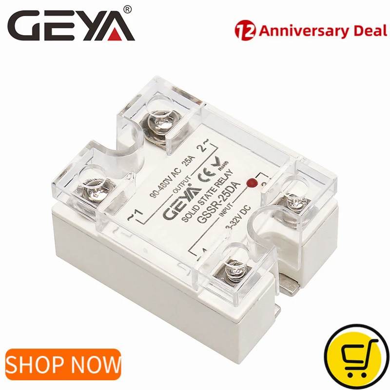 GEYA DC control AC Solid State Relay SSR 10DA/25DA/ 40DA/60DA/80DA/100DA with Pastic Cover 100A SSR Module Single Phase
GEYA DC control AC Solid State Relay SSR 10DA/25DA/ 40DA/60DA/80DA/100DA with Pastic Cover 100A SSR Module Single Phase