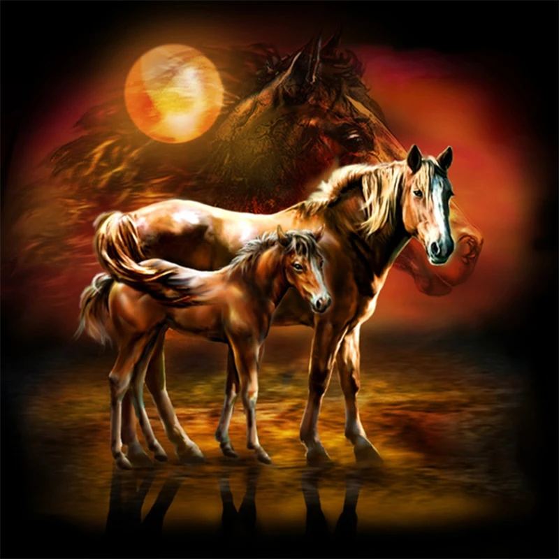 5D DIY Round Diamond Painting Animal Embroidery Cross Stitch kit Mother and Son Horses of Rhinestones Mosaic Home Decoration
5D DIY Round Diamond Painting Animal Embroidery Cross Stitch kit Mother and Son Horses of Rhinestones Mosaic Home Decoration