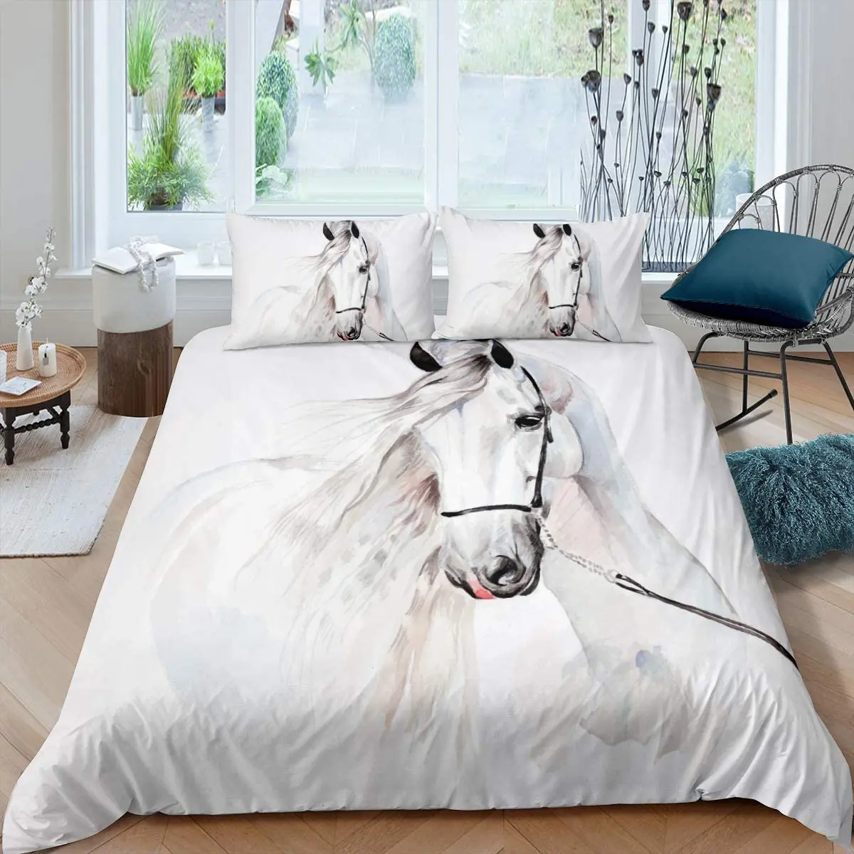 White Horse Duvet Cover 220×240 for Boys Men Steed Print Bedding Set Wildlife Comforter Cover Animal Bed Cover with Pillow Shams
White Horse Duvet Cover 220×240 for Boys Men Steed Print Bedding Set Wildlife Comforter Cover Animal Bed Cover with Pillow Shams